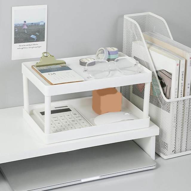 Multifunctional Double-Layer Storage Shelf: Desktop Storage Rack, Plas –  DormVibes