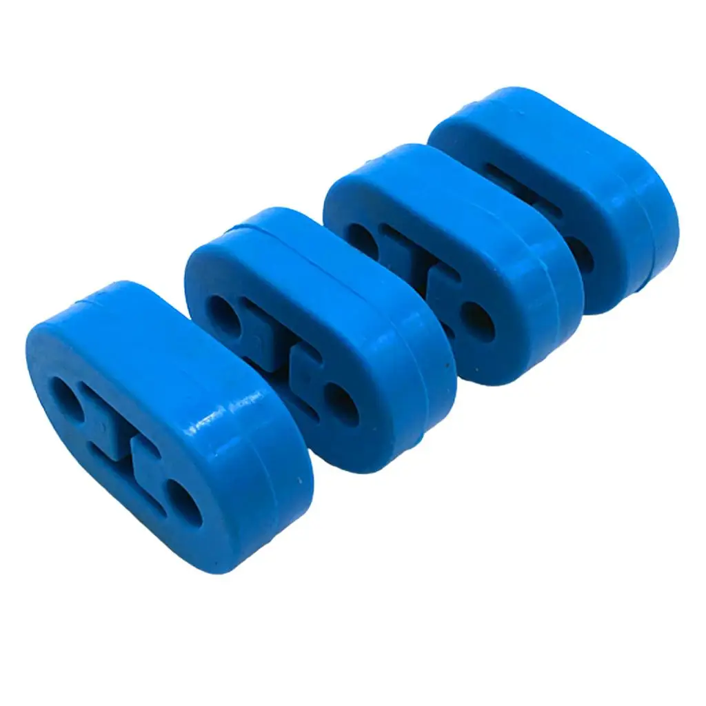 4x Universal Silicone Muffler Exhaust Hanger short Hangers Blue 12mm- 1/2