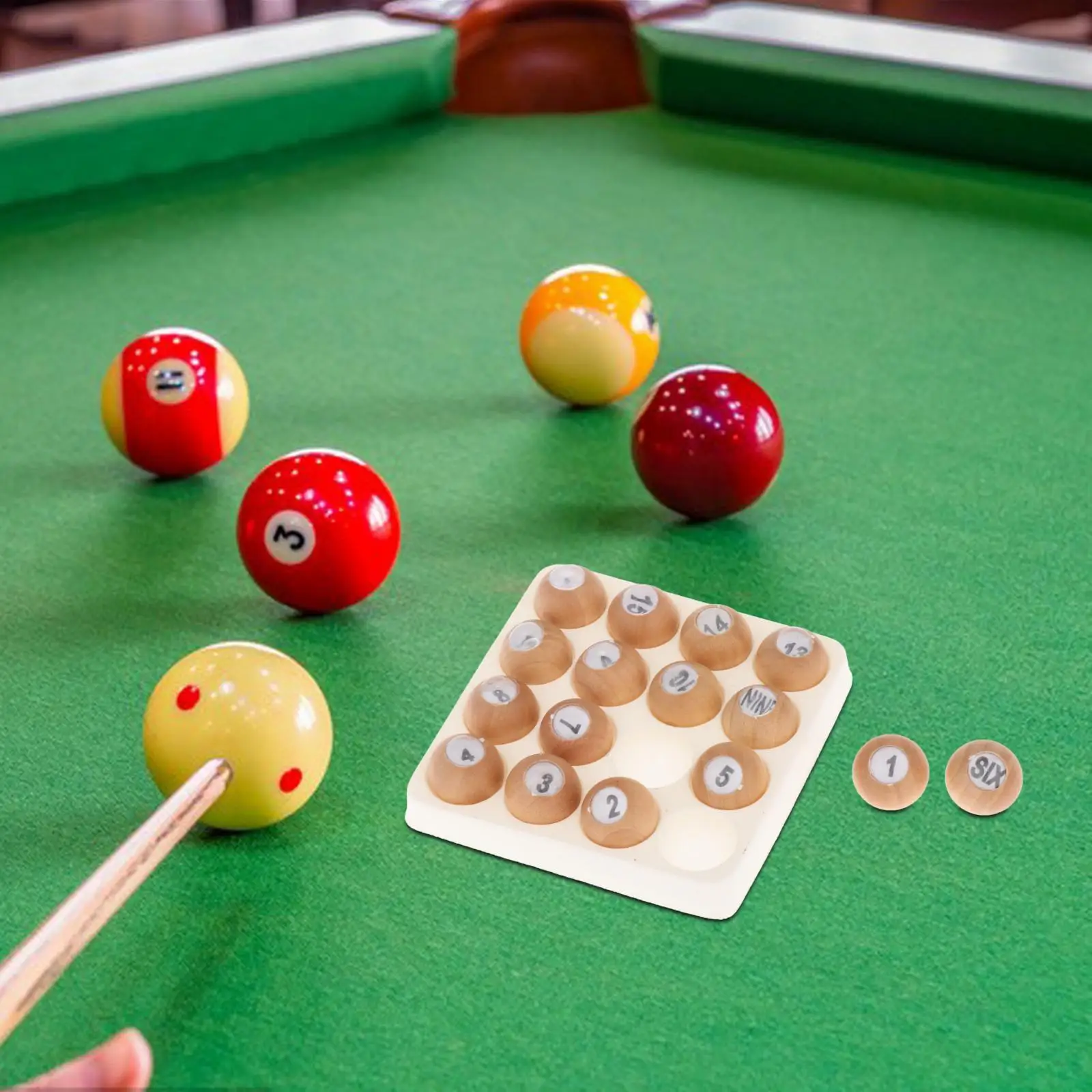Wooden Tally Ball Set for Other Number Games Bottle Pool Table Accessories