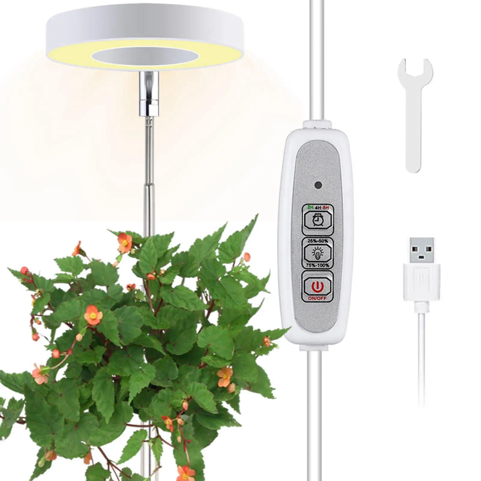 LED Grow Light 4-Level Dimmable Long Sevice Life Height Adjustable for Indoor Plants Greenhouse Hydroponic Plants Succulents