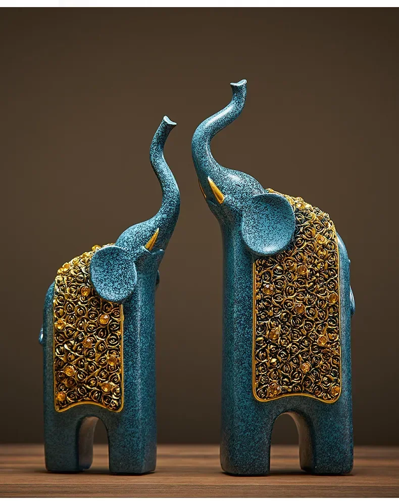 Vintage Resin Elephant Ornaments