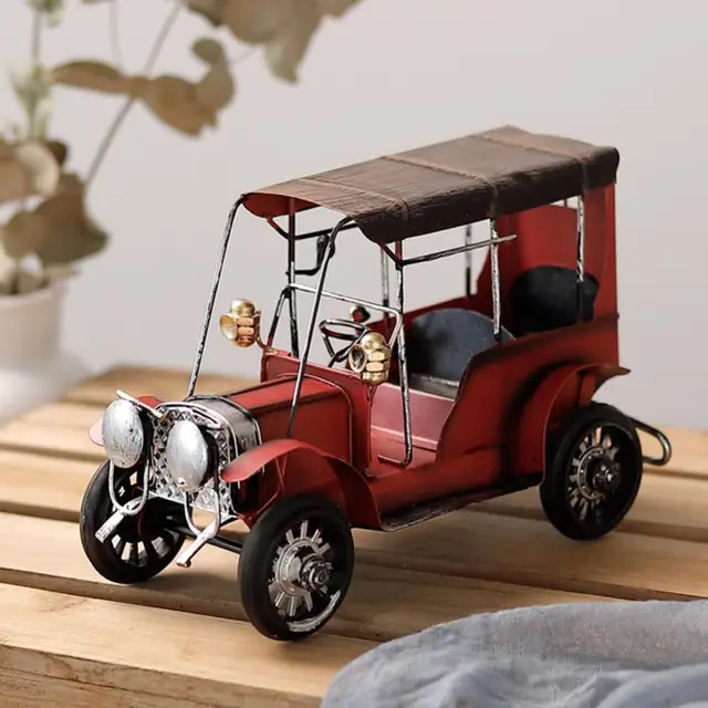 Miniatures Modèle de voiture Vintage Bureau Décoration Sculpture en fer  Modèle de véhicule Collections de jouets Enfants Cadeau Bureau à domicile  Décor Artisanat en métal
