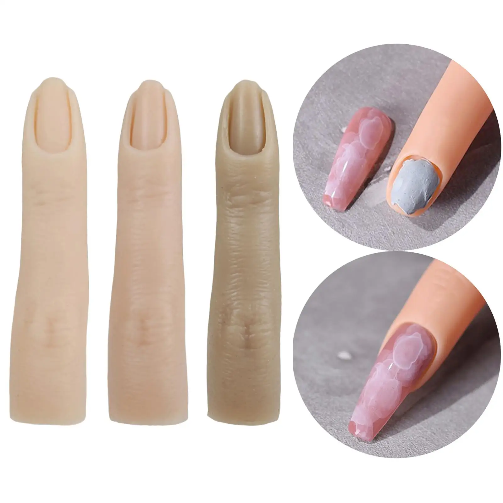 Silicone Practice Nail Finger Fake Finger manicure Supplies DIY