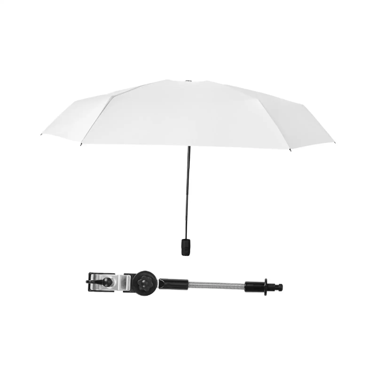 Parasol Beach Umbrella Adjustable with Clamp 90cm Diamter Universal Umbrella for Accessories Chair