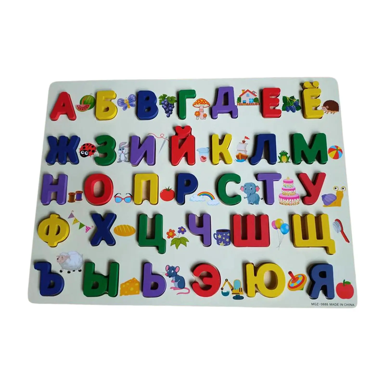 Russian Alphabet Board Early Development Gift Montessori Early Letters Board for Kid Baby