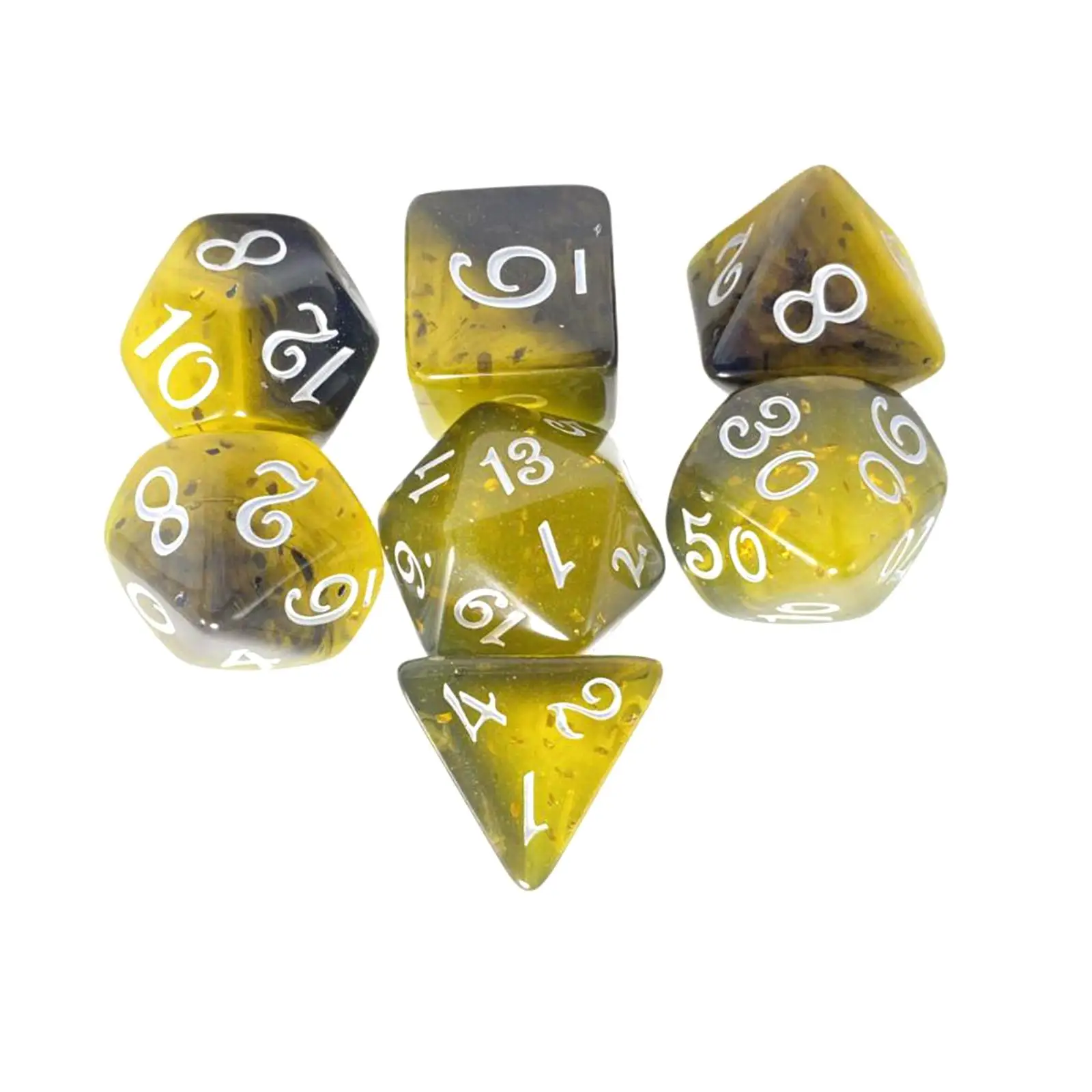 7x Polyhedral Dice Acrylic Vivid Colors Table Gaming Dice for Board Game Role