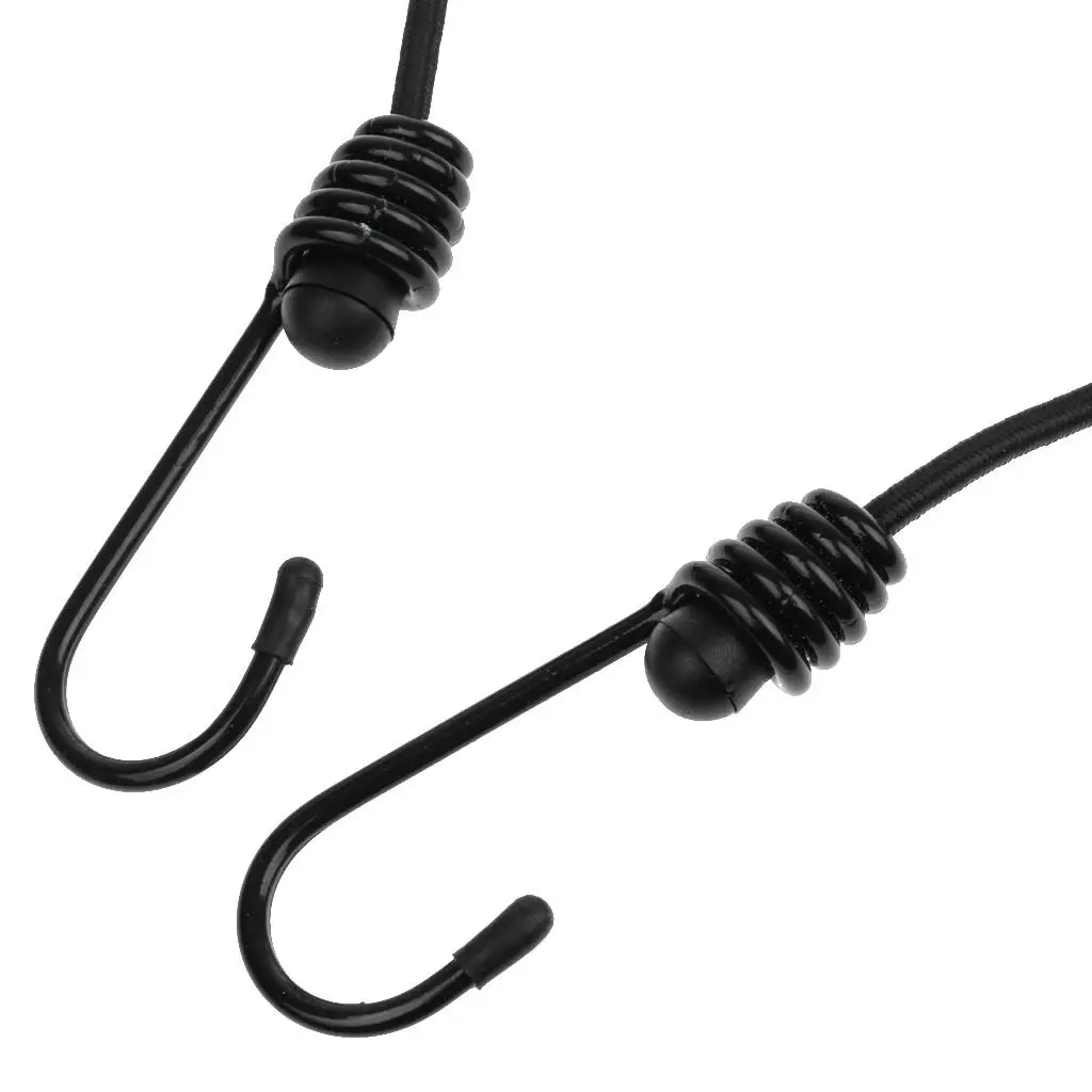 6pcs 47cm 60cm & 76cm Black Luggage Elastic Bungee Straps Hook Shock Cord 