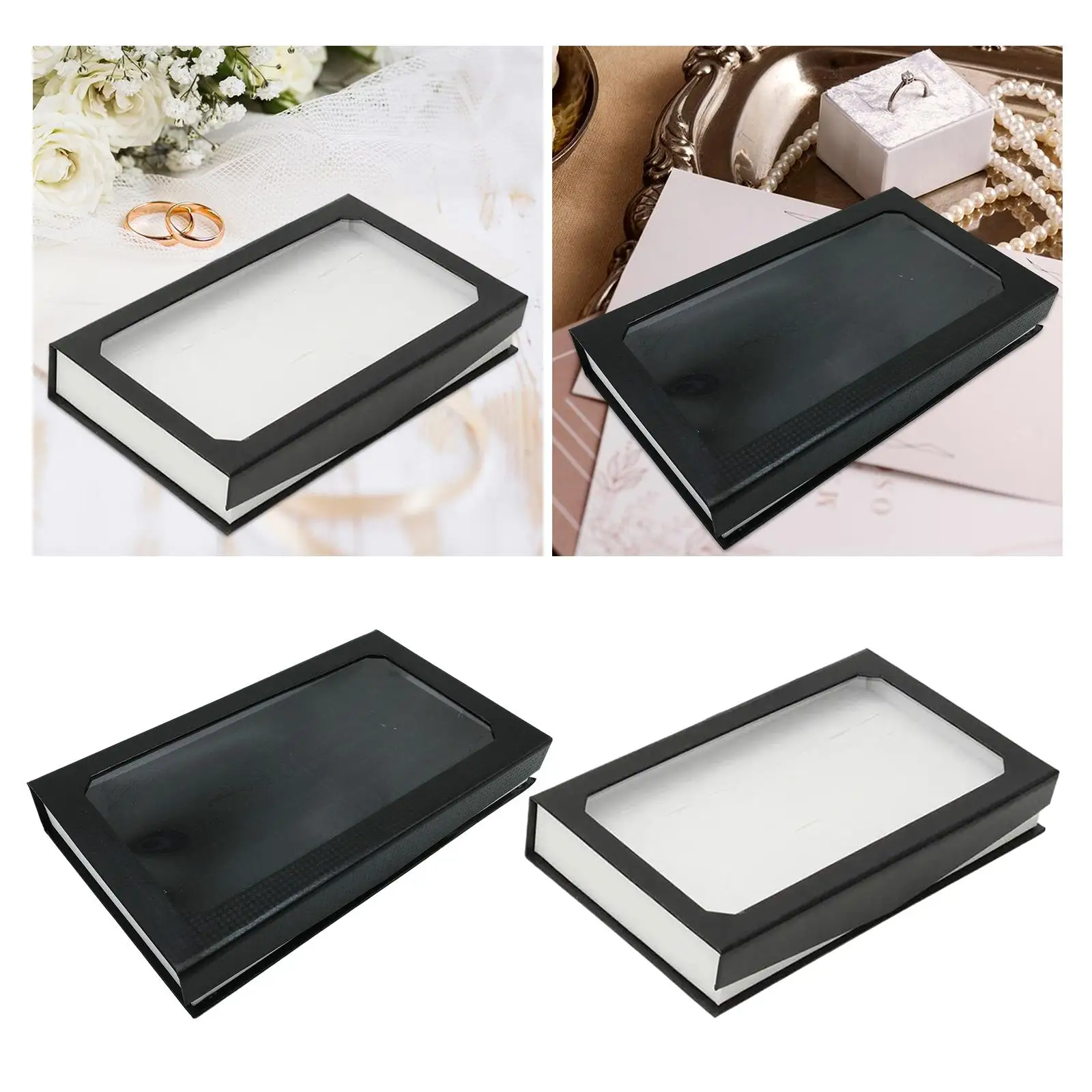 Rings Display Tray Dresser 72 Hole Store Display Portable Shop Jewelry Show Earring Holder Storage Box for Rings Studs Earrings