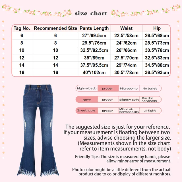 Teenage Girls' Jeans Slim-Fit Micro Bell-Bottom Pants Elastic Waist Retro  Causal Fashionable Spring/Autumn Korean 4-13 Years Old - AliExpress