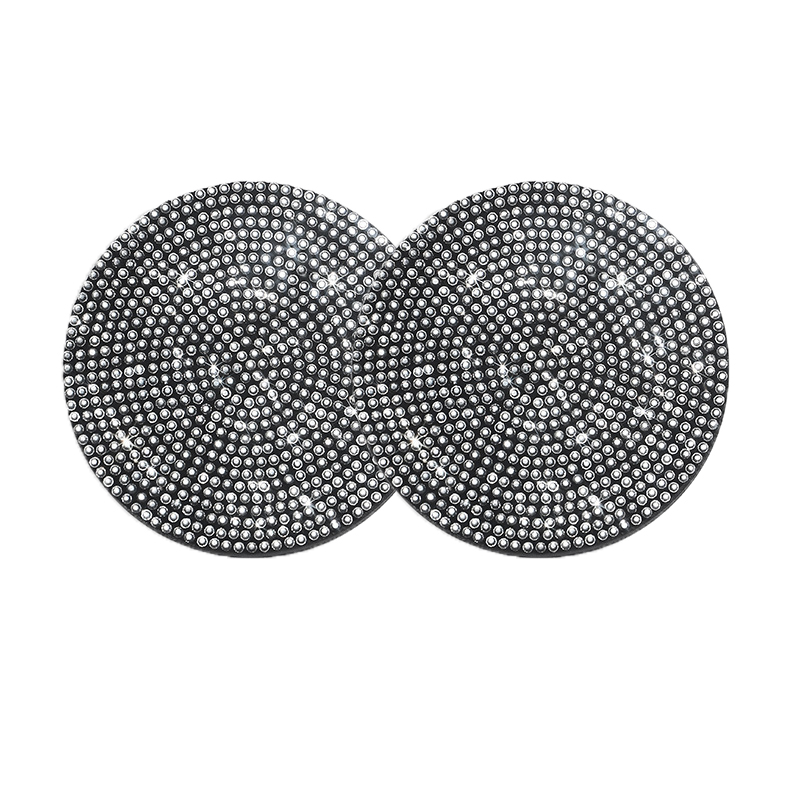 2Pcs Car Non Slip Water Cup Pad Diamond Car Coaster Water Cup Insert Coasters Pads Universal Car Cup Holder Interior Accessories