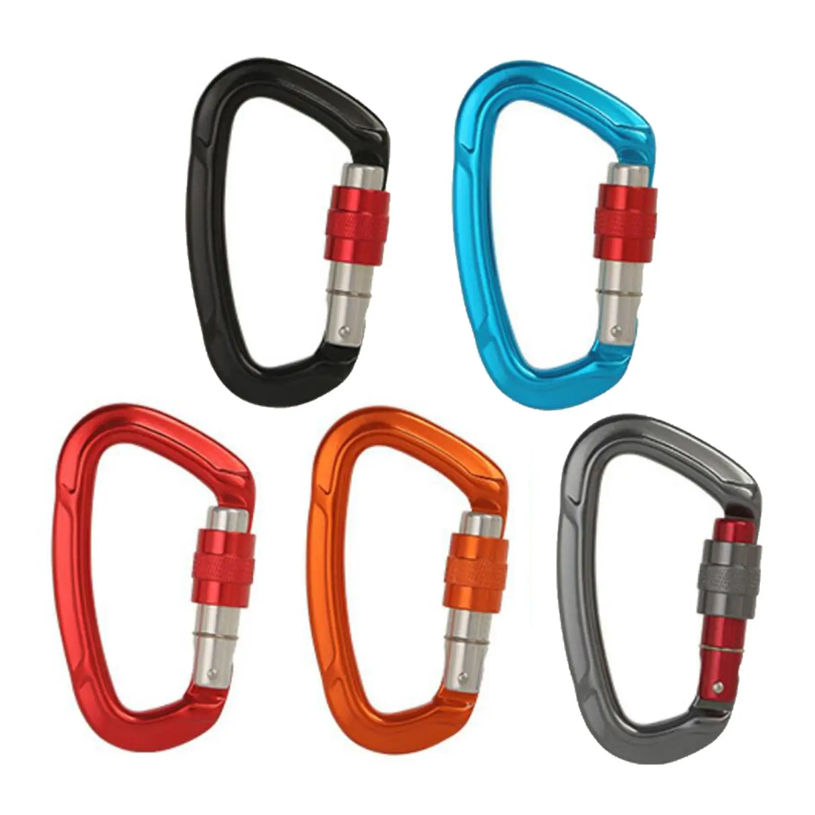 25KN Climbing Carabiner Screwgate Carabiners Rescuing Safety Gear 
