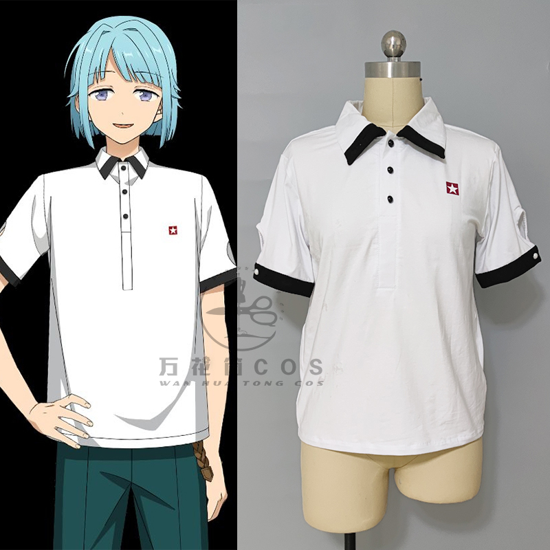 Spiel Ensemble Sterne Aoi Hinata Shino Hajime Cosplay Kostüm Party Anzug Sommer Bluse Casual T-shirt Halloween Uniform Nach Maß – Detail 3