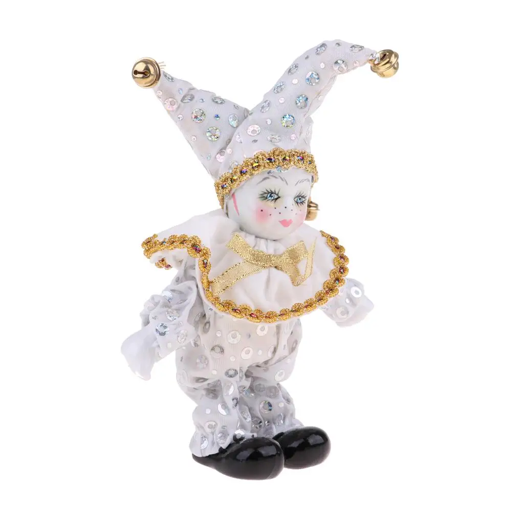  Porcelain Doll Standing  Dolls Clown Doll Toys Ornament White