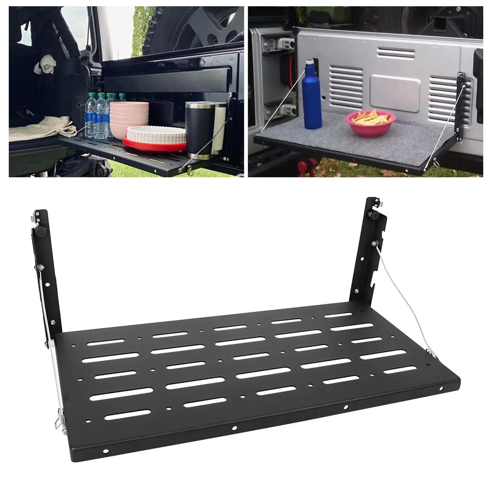 Tailgate Table Metal Rear Cargo Shelf Storage Rack for Jeep Wrangler JK 2007-2018
