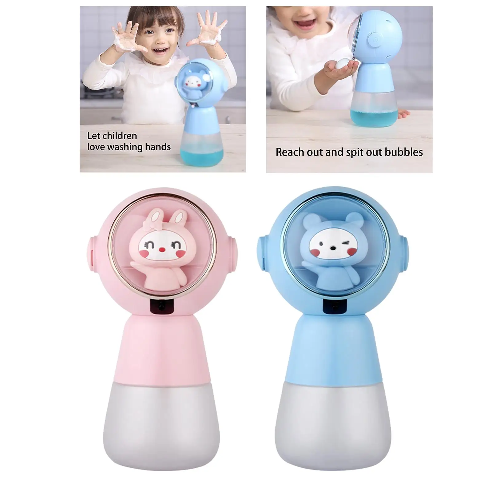 Cute Automatic Liquid Soap Dispenser Rechargable Sensor Non Touch Touchless Soap Dispensers for Countertop kitchen Children