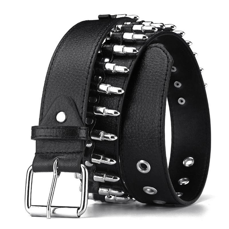 Title 1, Light Luxury Men Thin Brim Belt with Bullet Dec...