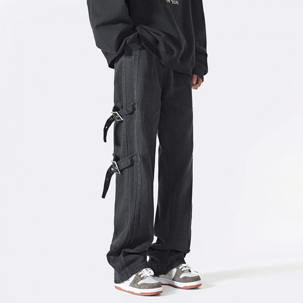 Description Picture 6 of itemThe style of overalls has a buttoned design on the legs and is full of hip-hop elements.