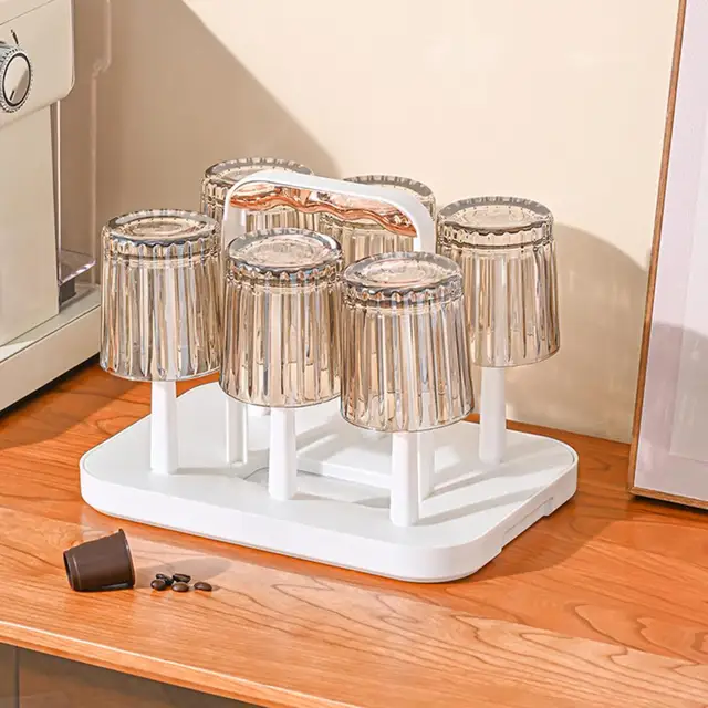 Newest Simple Glass Cup Drying Rack with Handle Non-Slip Water Cup Drain  Storage Rack Upside Down Cup Stand Durable - AliExpress