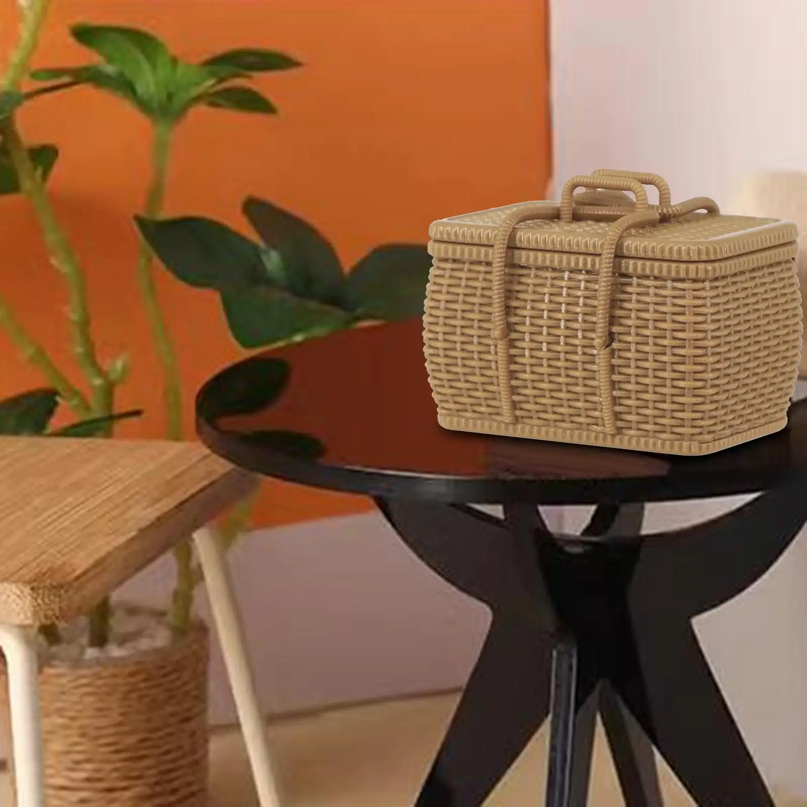 1/6 Doll House Basket Furniture Model Realistic Miniature Woven Basket for DIY Scenery Action Figures Accs