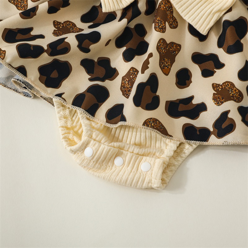 Baby 2 Stück Sommer Outfits ärmelloses Stram pler kleid mit Leoparden muster und Stirnband – Detail 5