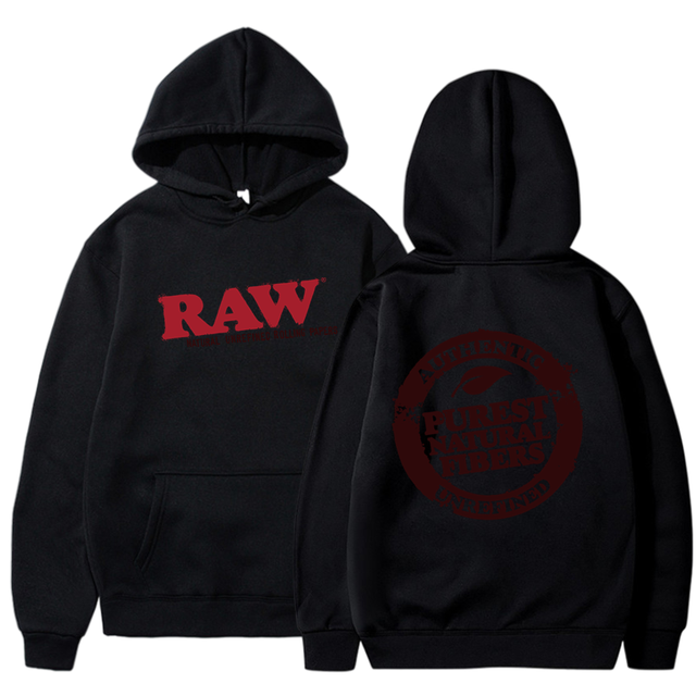 Black best sale raw hoodie