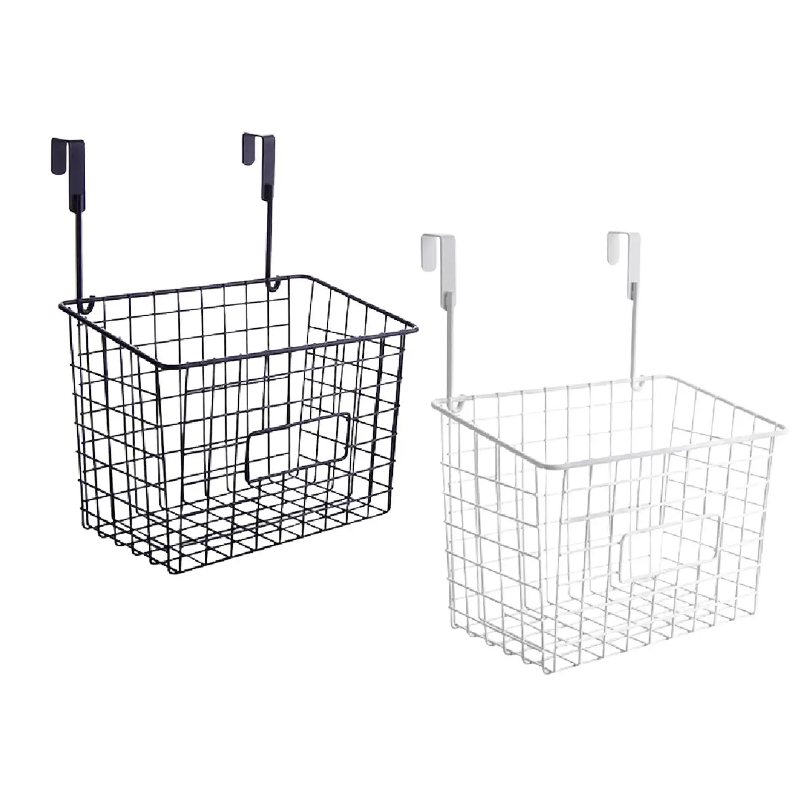 Grid Storage Baskets with Hooks over Cabinet Door Organizer Basket Kitchen