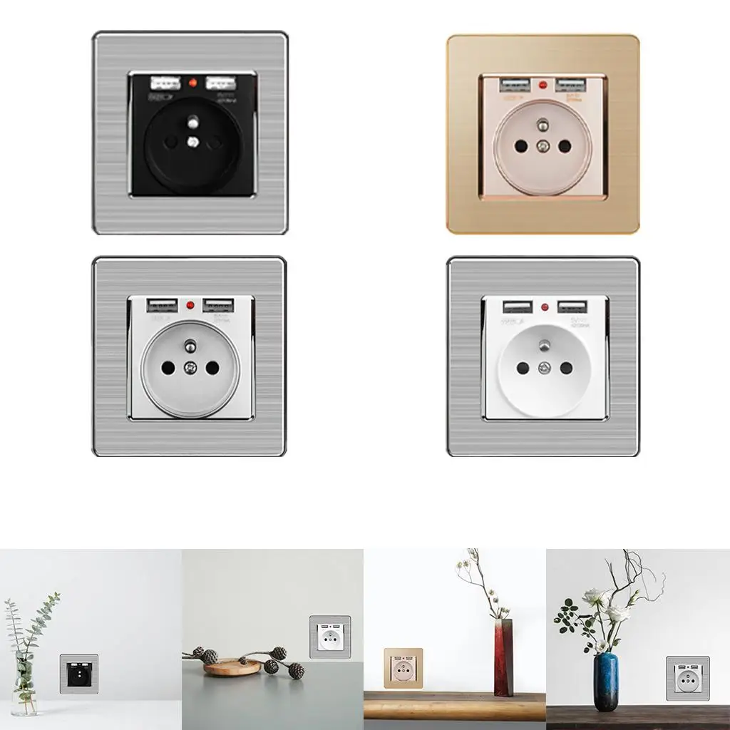 Type 86 Wall Socket French Regulations 16A EU Plug Outlets for Home Office
