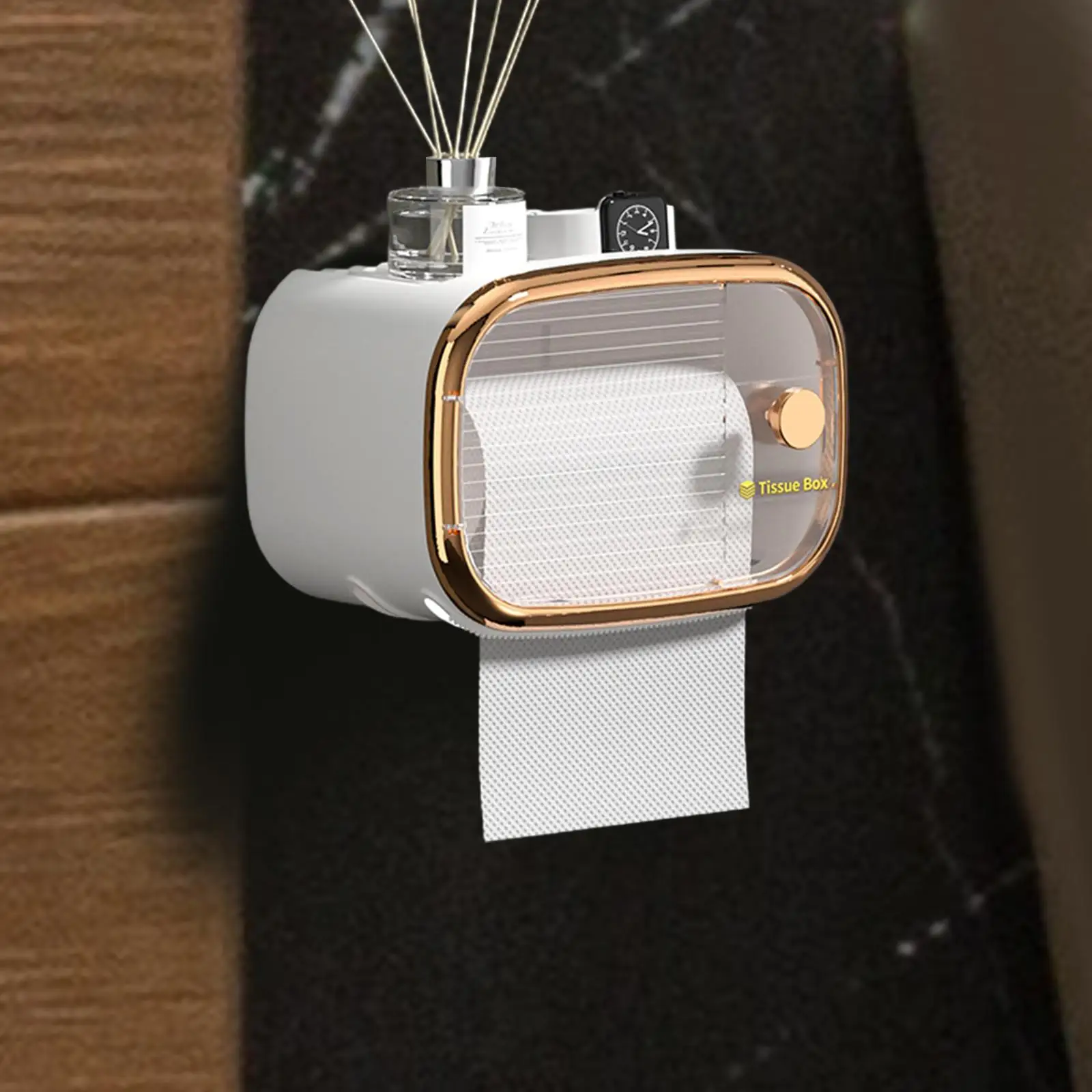 Tissue Holder Bathroom Accessories Hanging Toilet Paper Holder for Cabinet