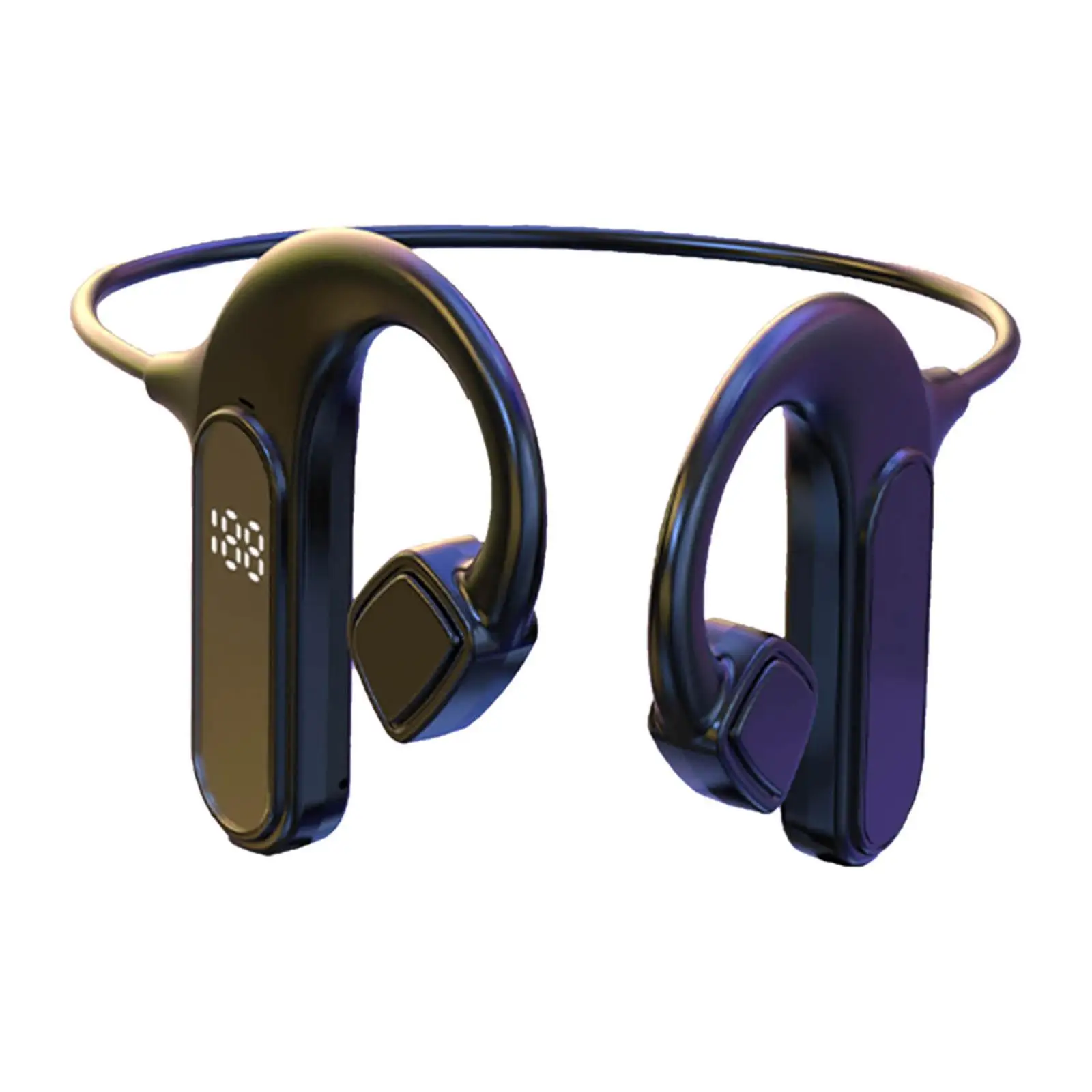 Bone Conduction Headphones, LED Power Display, Sweatproof ,with Mic Sport Earphones