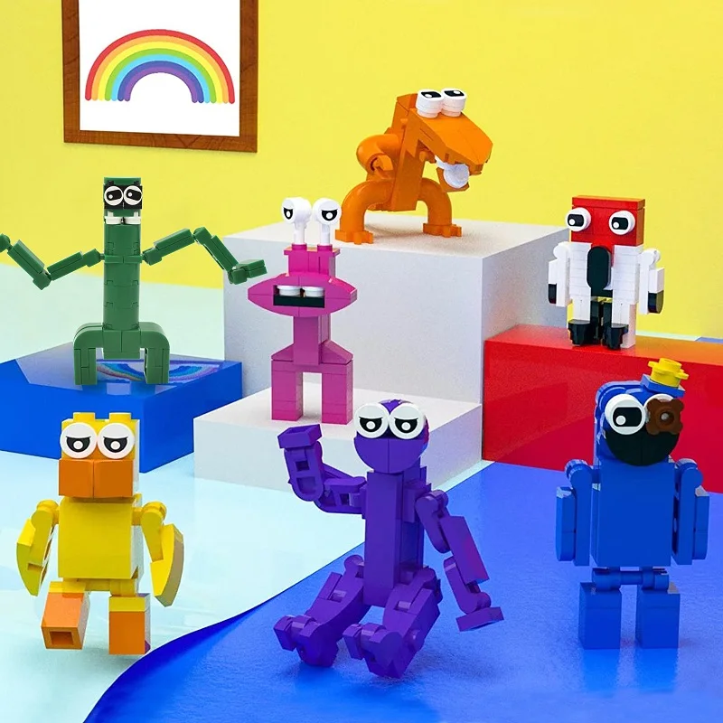 2023new Regenbogen Freunde Spielzeug Ziegel Bausteine montiert Spielzeug Figur Puppe Horror Monster Spiel Charakter Kind Geburtstags geschenk