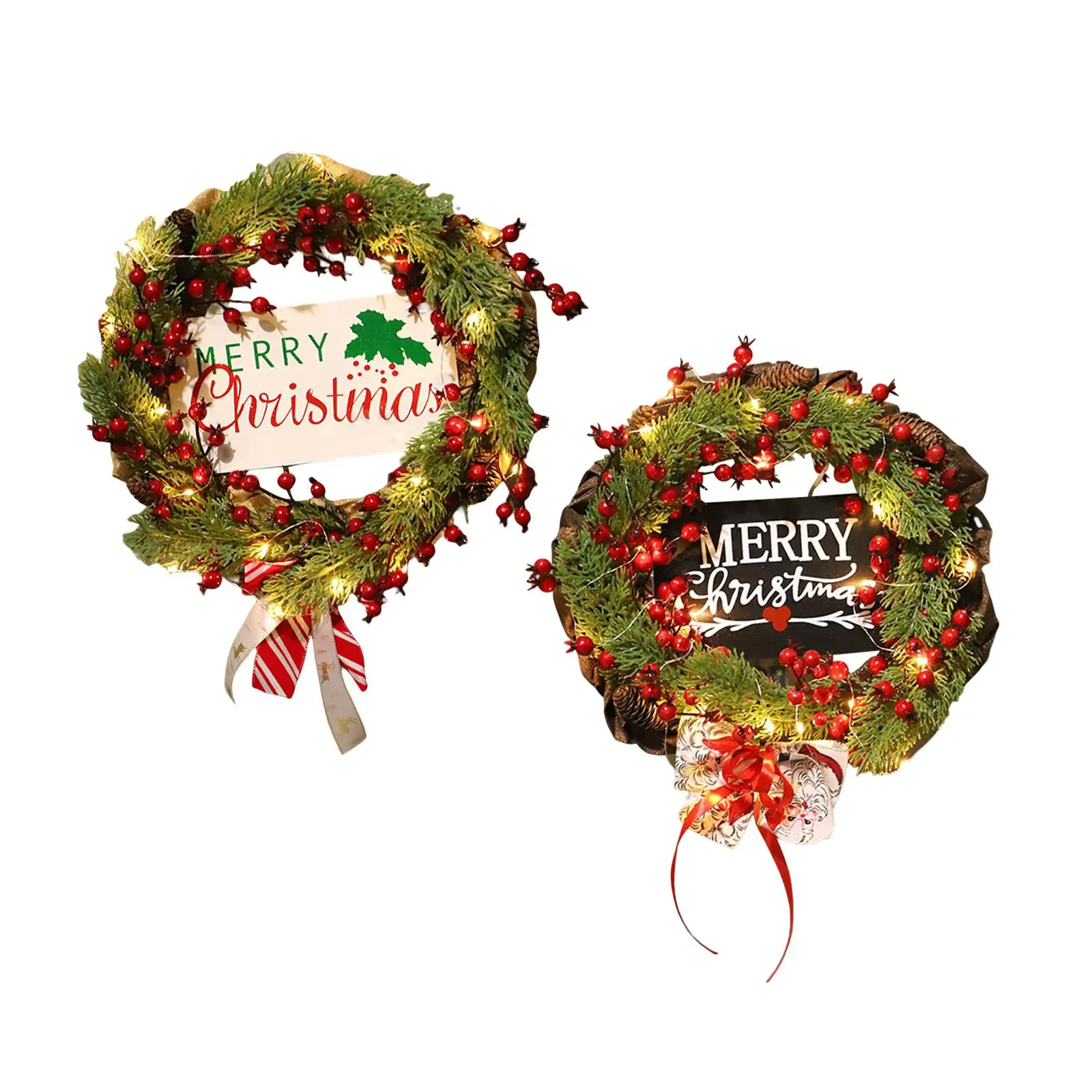 Christmas Flower Wreath Green Leaves Wreaths Artificial Wreath for Festival