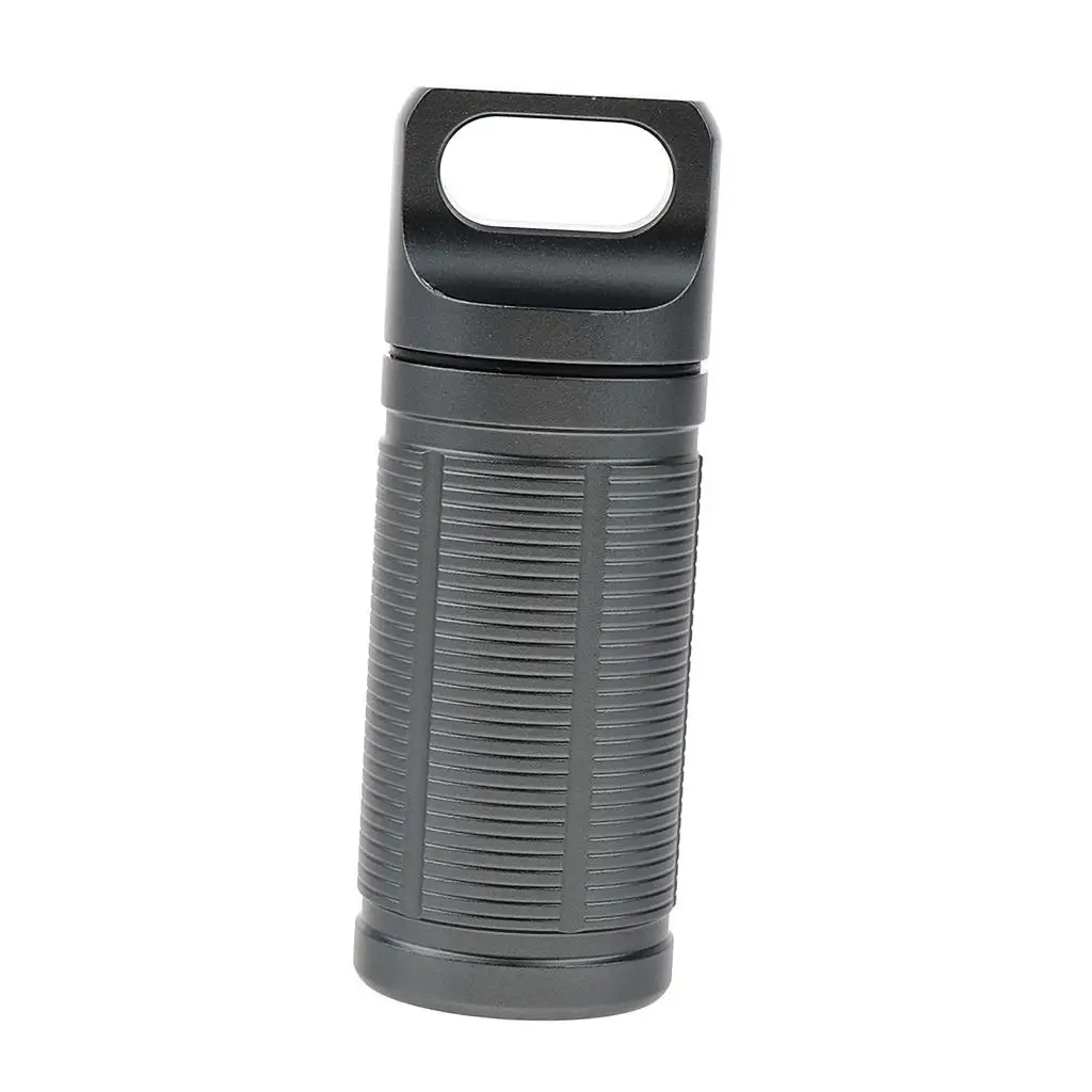 Titanium Waterproof Pill Box Case Container Bottle Travel Camping Fishing