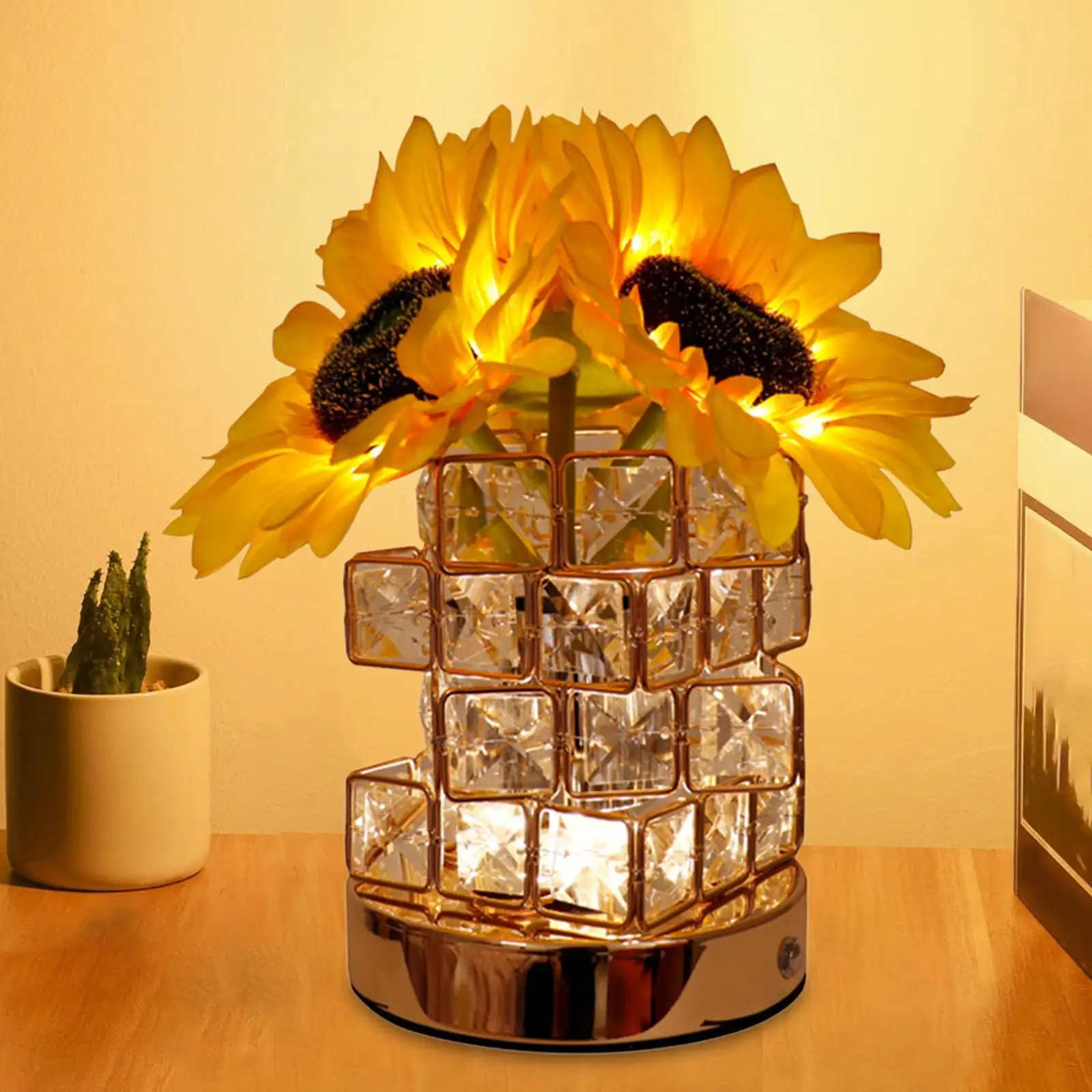 Artificial Flower Lamp LED Nightlight Modern Sunflowers Bedside Table Lamp