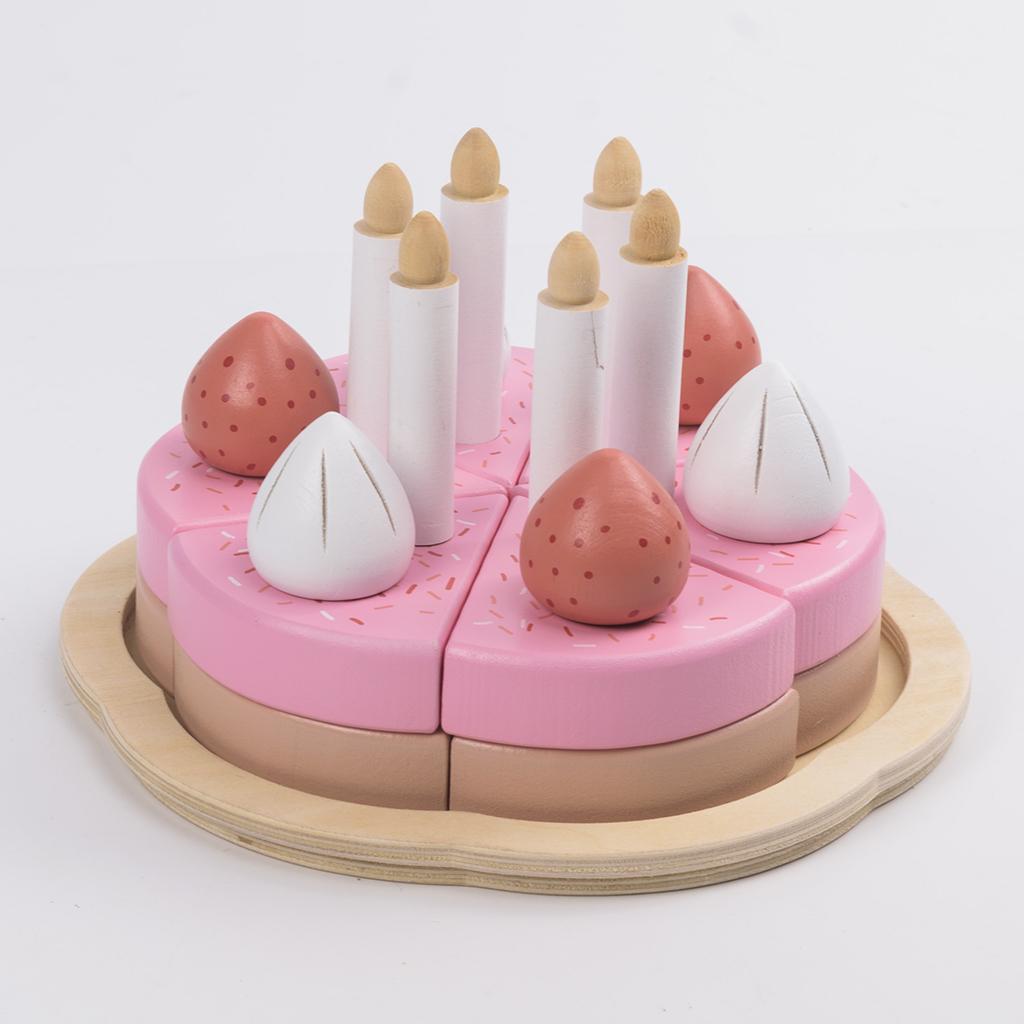 25pcs Wooden Kitchen Toys Cake Food DIY Pretend Play Cutting Birthday Toys for Children Plastic Educational Baby kids Gift