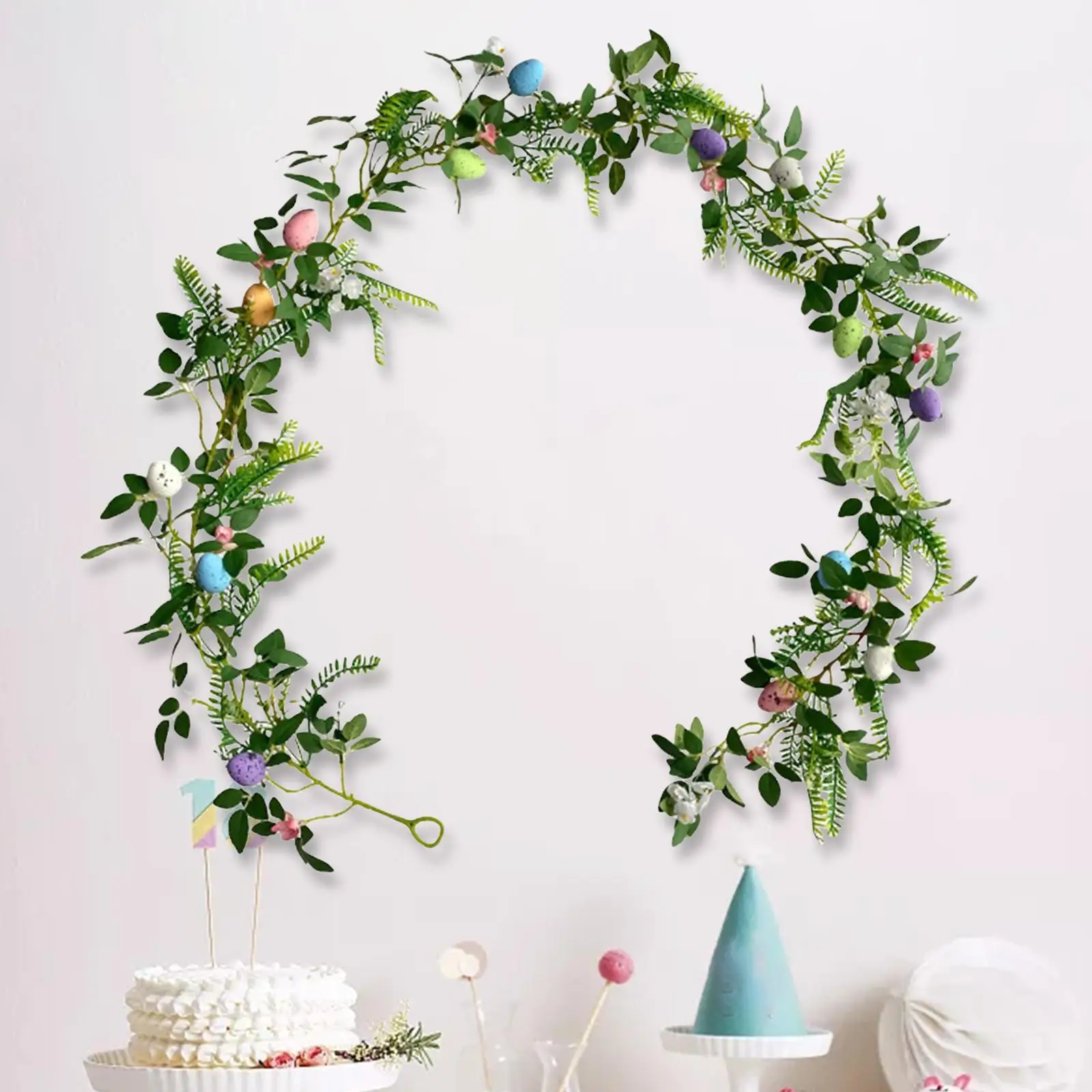 Easter Egg Artificial Spring Vine Garland Ornament Durable for Rustic Mantle Arch