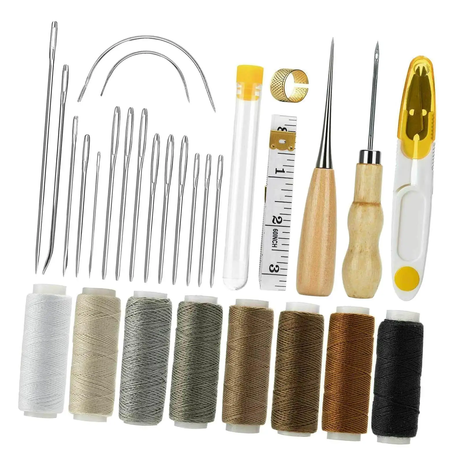 29Pcs Leather Sewing Upholstery Repair Kit, Leather Sewing Kit for Beginners and Professionals Leather Craft DIY