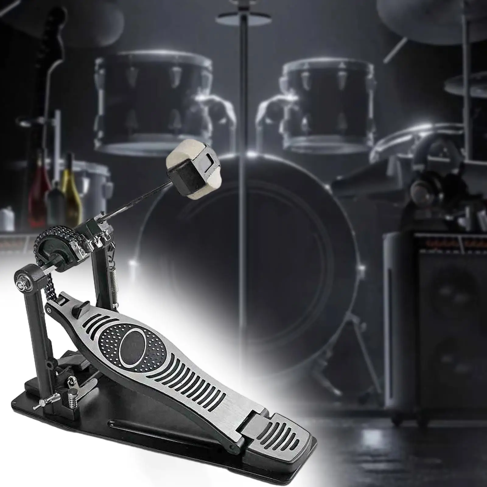 Single Bass Drum Pedal Durable Portable for Beginner Pro Drummers Jazz Drums