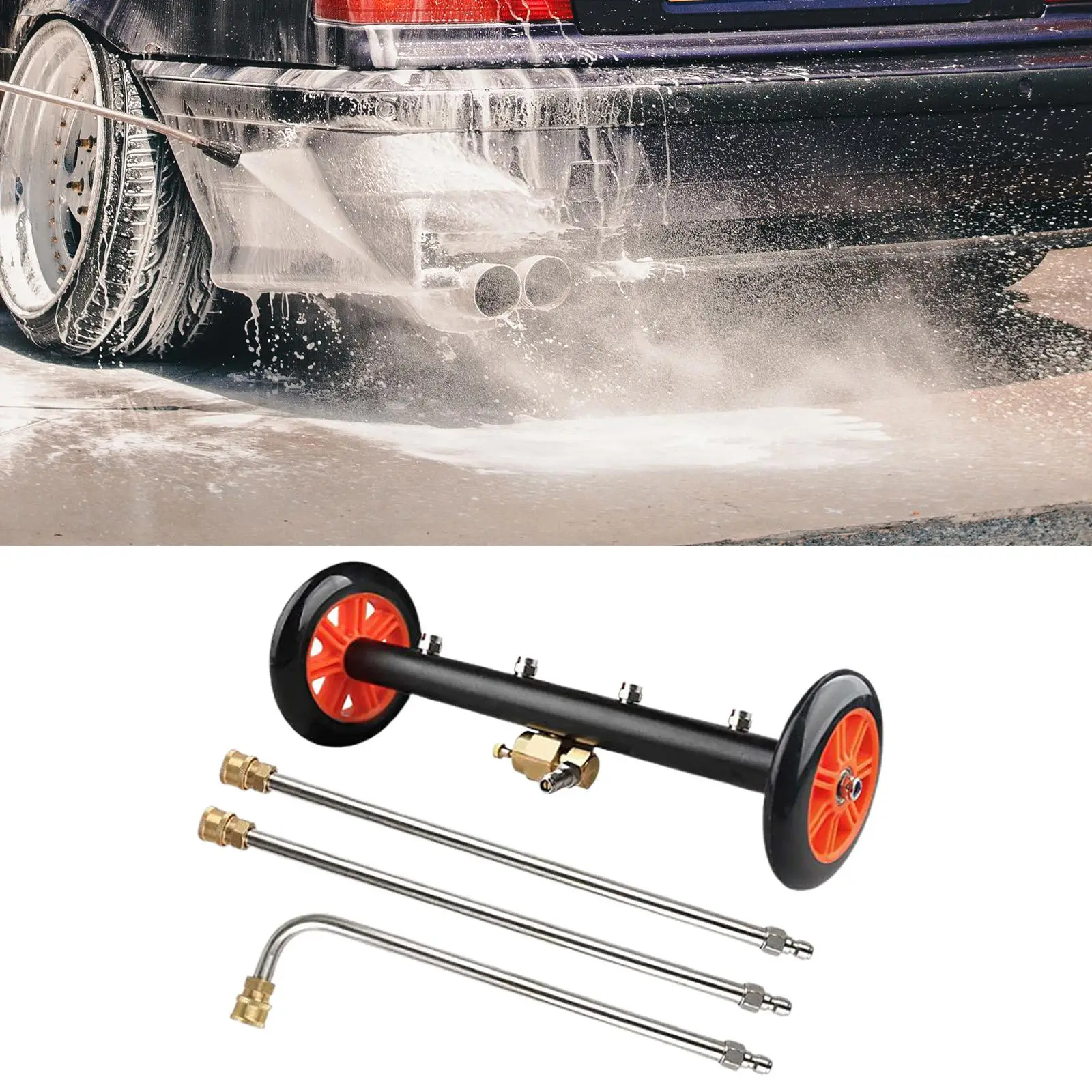 Undercarriage Pressure Washer Attachment Adjustable for Driveways