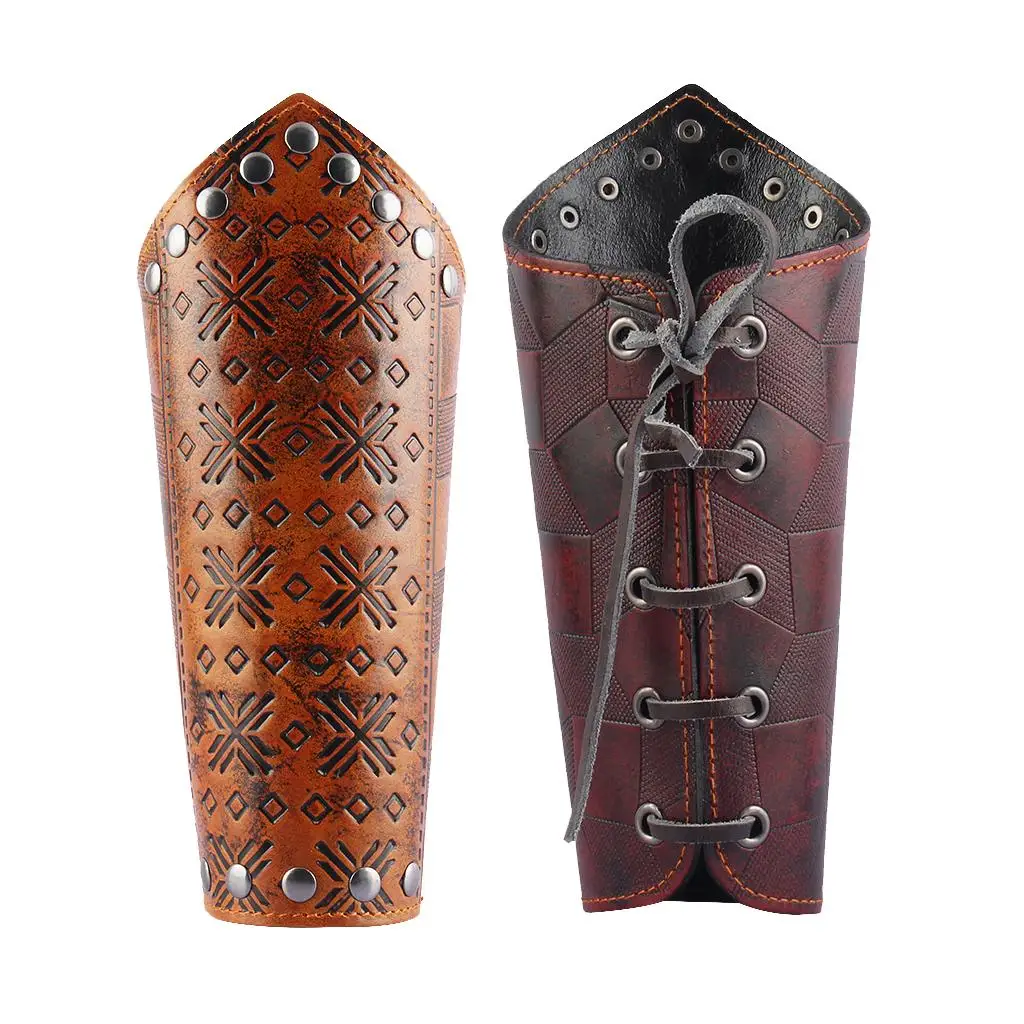 Faux Leather Arm Guards Medieval  Punk Men Women Arm Bracers