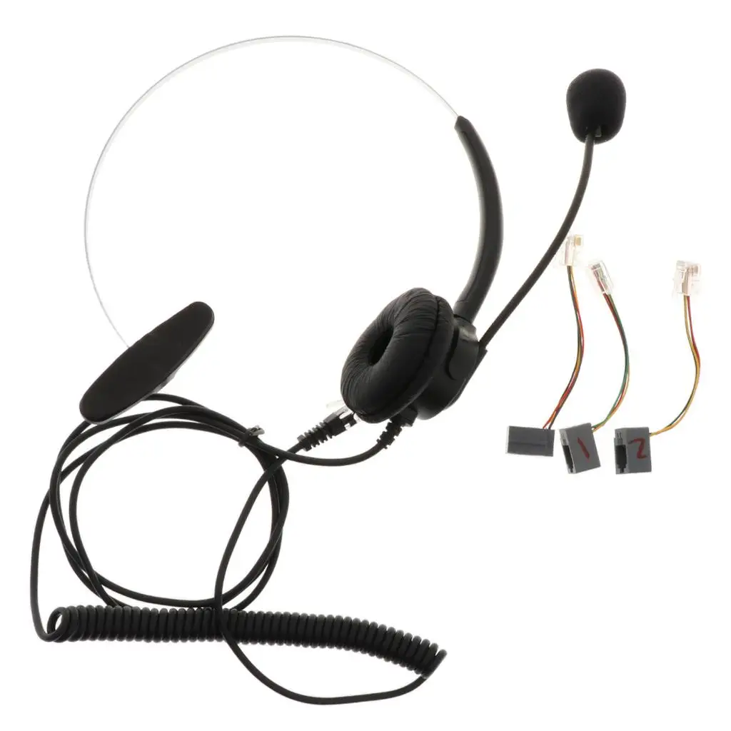 Hands-free Call Center Office Noise Cancelling RJ9 Plug Headset Headphone High clear and sharp voice communication