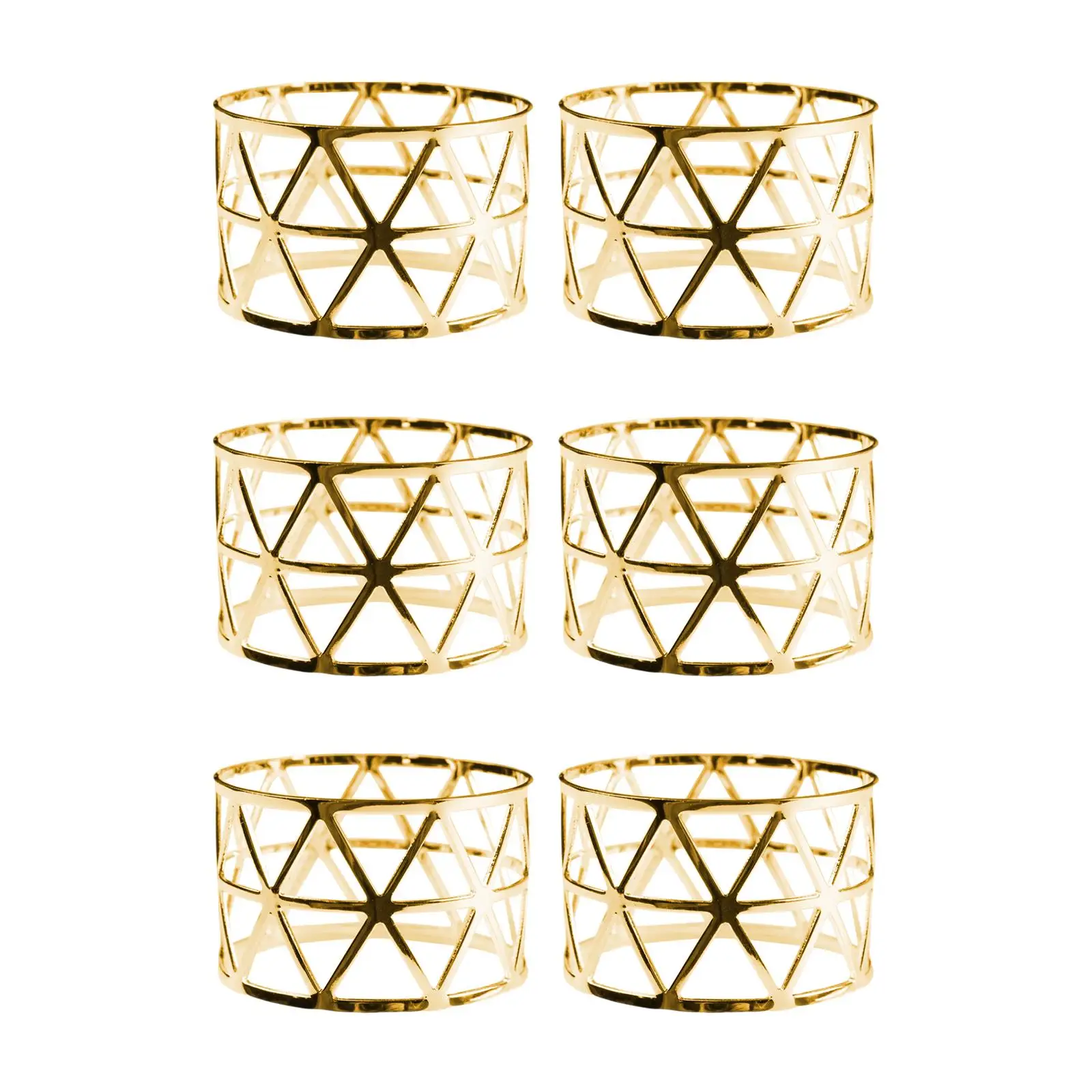 6x Crafts Napkin Holder Hollow Metal Mesh Napkin Buckles for Wedding Holiday