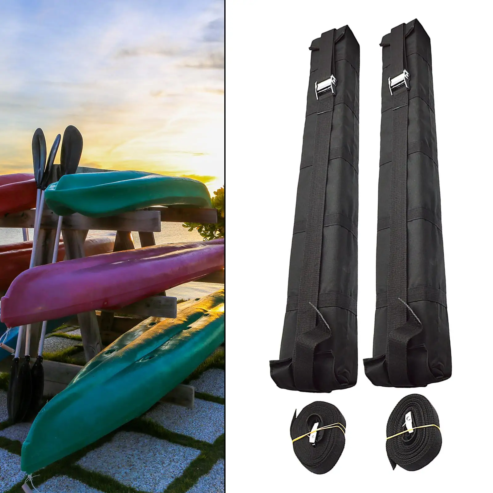 Premium Soft Roof Rack Pads for Kayak Canoe Paddleboard Snowboard Water Sports Windsurfing Universal Surfboard Rack Accessories