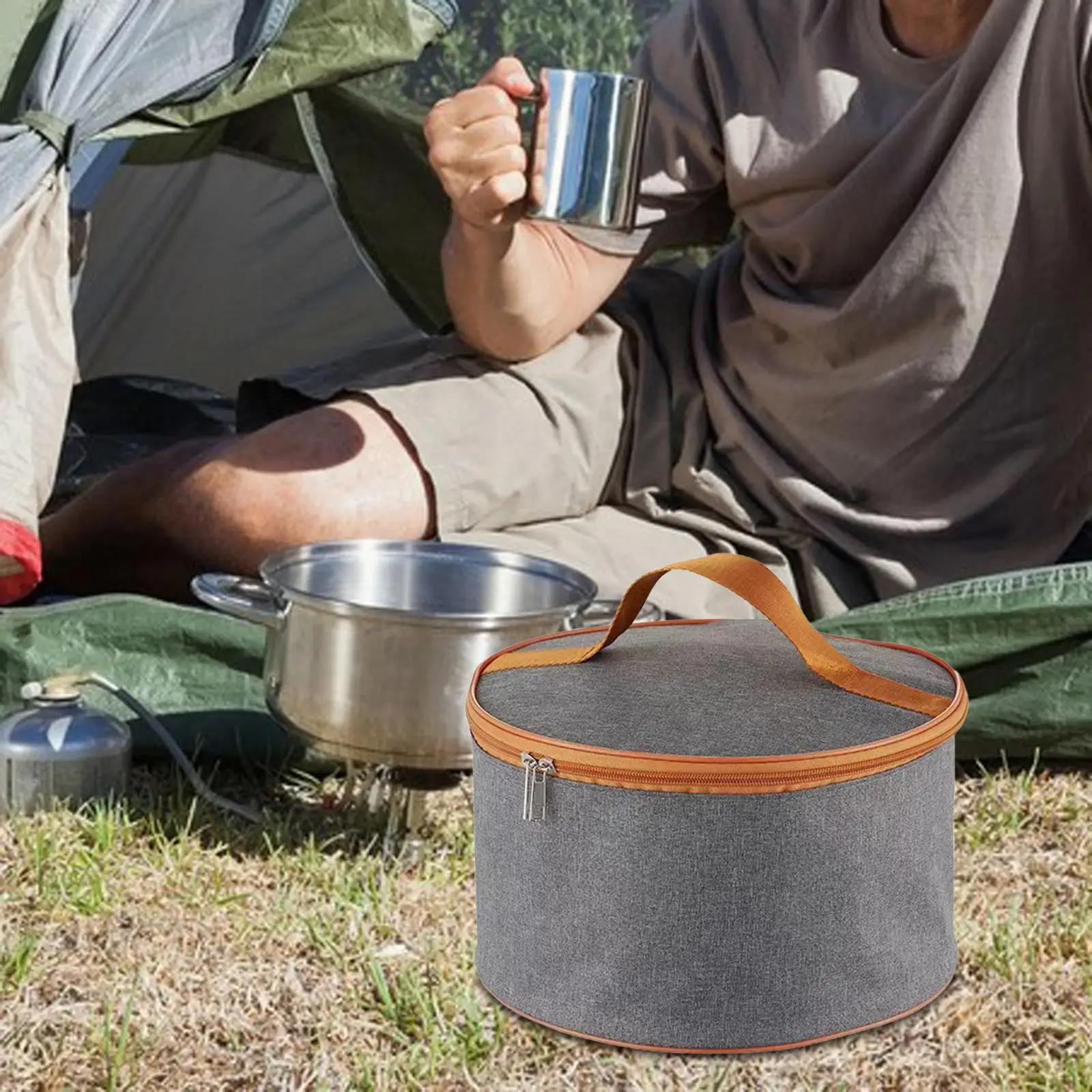 Camping Pot Storage Bag Dinnerware Organizer Waterproof Portable Tote Bag