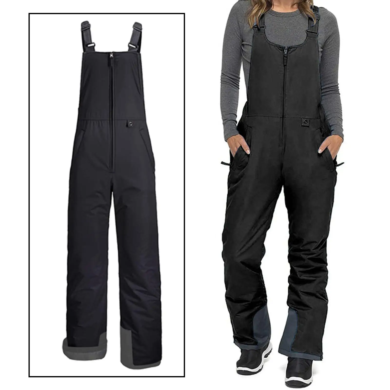 Ski Pants Water Resistant Warm Trousers Winter Windproof  Full-Length Insulated Snow Bibs Sled Skiing Pants Overalls for Women