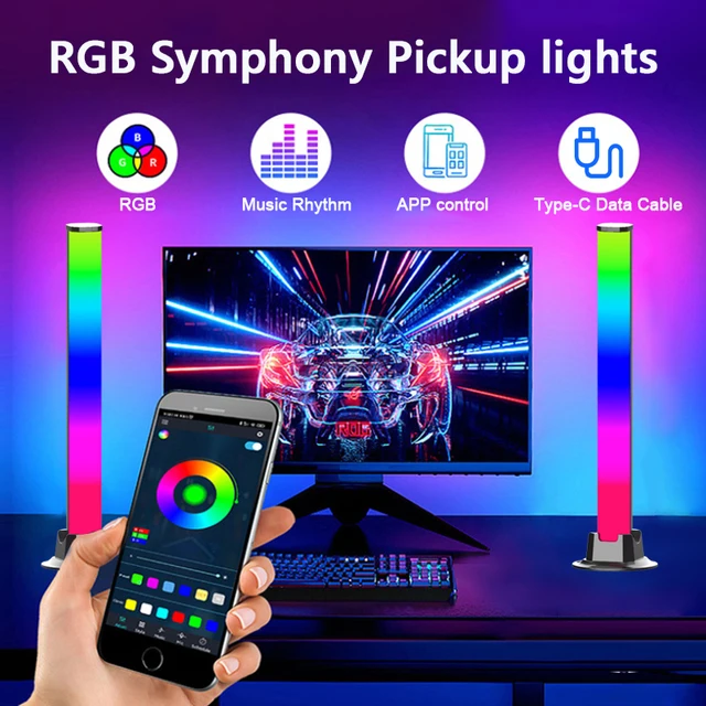 Achetez SAL006BS 2pcs Créative Pience Rhythm Lumière Sett Smart RGBIC  Lumière Stick Gaming Ambient Light For Bedroom (Tuya WiFi) de Chine
