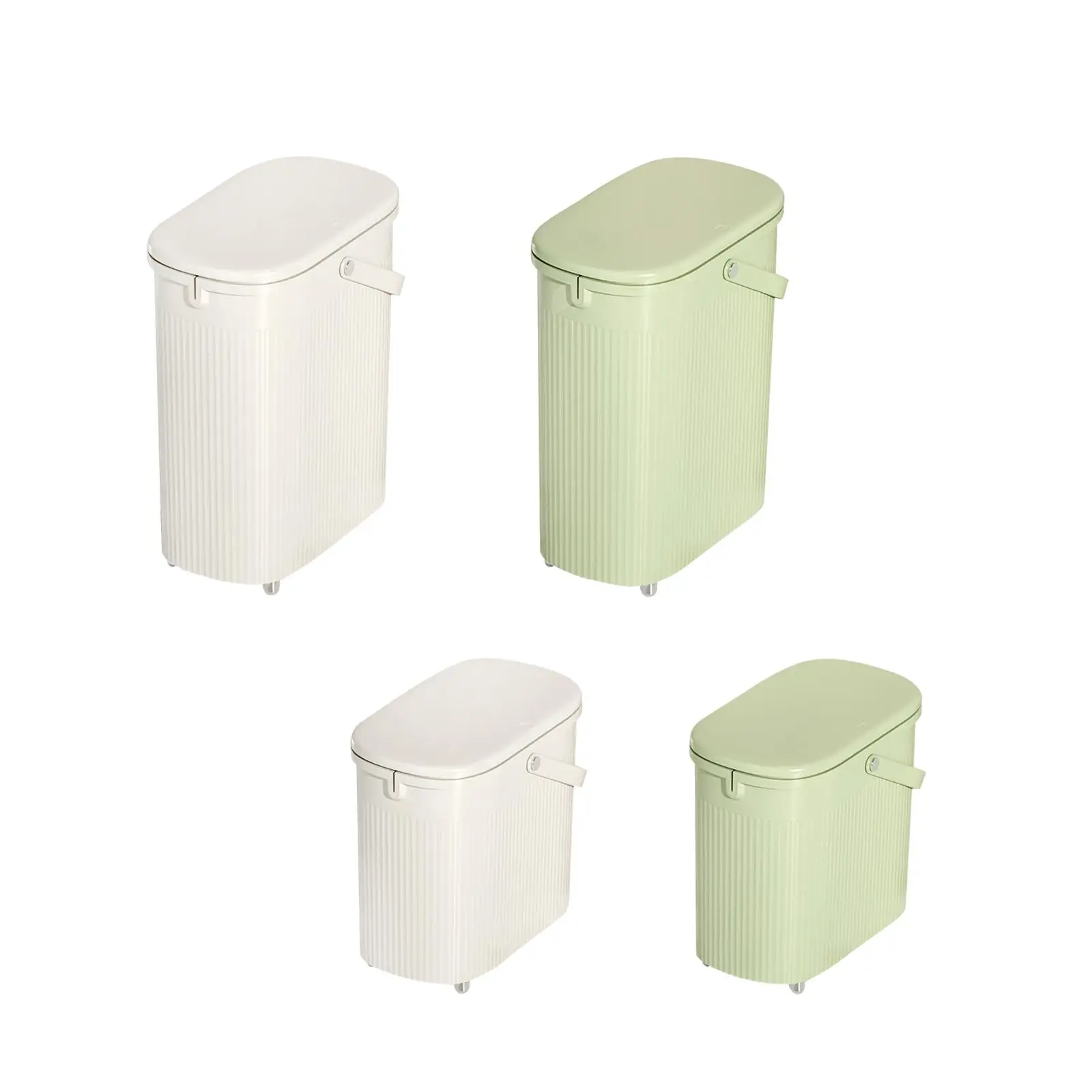 Rectangular Trash Can with Press Type Lid Simple Design Wastebasket Slim Garbage Can for Sunroom Bedroom Entryway Kitchen