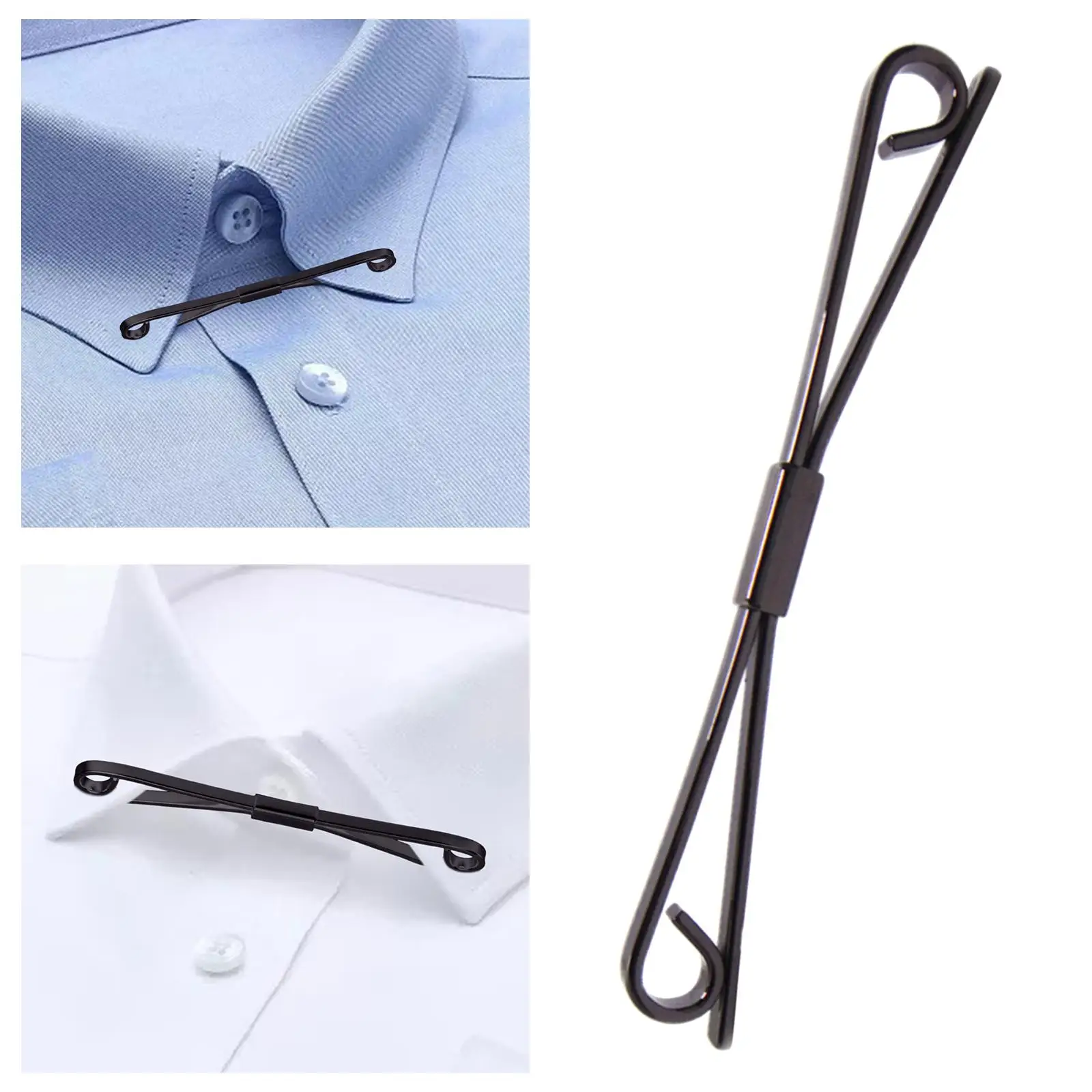 Classic Tie Collar Bar Pin,  Pinch  Pin Tie Clips Shirt  for Men Business Wedding Gifts