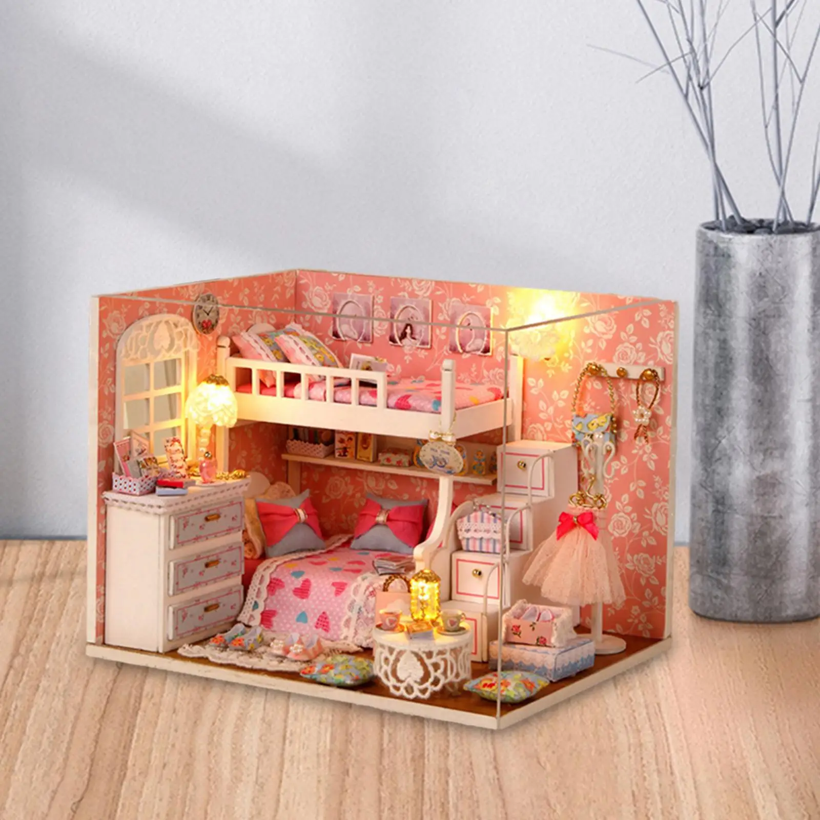 DIY Wooden Miniature Dollhouse Kits for Women Girls Handmade with Furniture and Ornaments Modern Birthday Gifts Creative Bedroom
