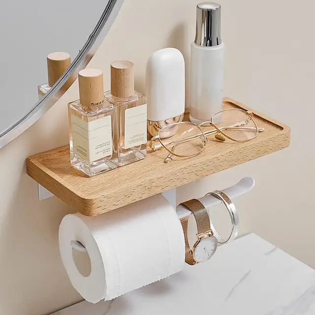 1pc Bathroom Tissue Box, Wall Mounted Toilet Paper Holder, Roll Holder, Storage  Shelf, Aromatherapy Rack, And Toilet Side Mobile Phone Charger Storage Rack