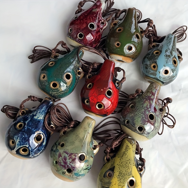 Description Picture 4 of item2023 Chinese Style 6 Hole Ocarina Multi-tone Ceramic Whistle Flute Ceramic Crafts Gifts Vintage Musical Instrument Accessories